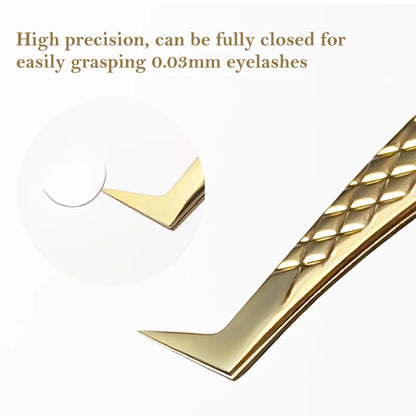 DIYDAY Anti-slip Eyelash Extension Tweezers Stainless Steel Fiber Tip Lashes Precision Tweezer for Makeup Tools