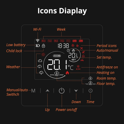 Beok Wifi Heating Battery Thermostat Smart Life Gas Boiler Thermoregulator Smart Home with Alexa Google Home