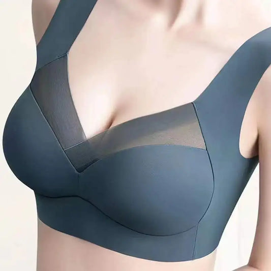 Ice Silk Invisible Top Bra Women's Sexy Sports Bra Seamless Lace Slim Elastic Shockproof Yoga Underwear