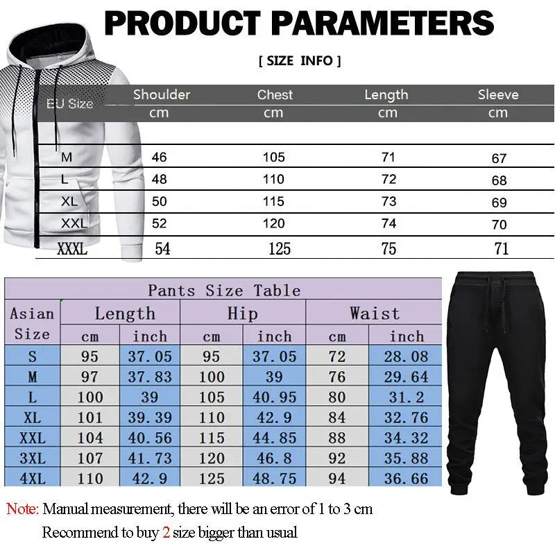 Two piece men's sports suit, jogging suit, sports suit, hooded sweatshirt, zipper sweatshirt+sports pants, autumn and winter men