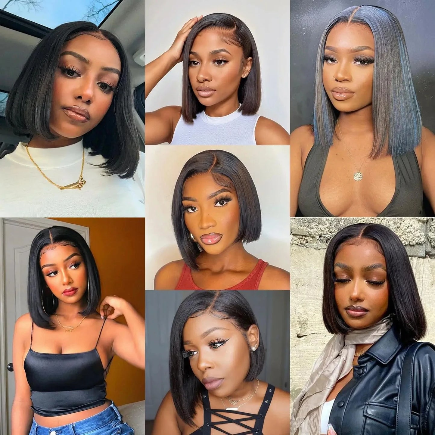 Bob Wig 13x4 Lace Front Wigs 180 Density Short Bob Wigs HD Lace Frontal Wig Brazilian Human Hair for Women Natural Black