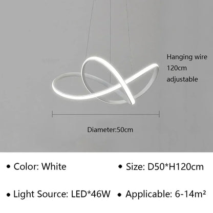 Modern LED Pendant Light Minimalist Chandelier for Dinning Room Kitchen Bar Restaurant Home Decor Led Lighting Remote Control