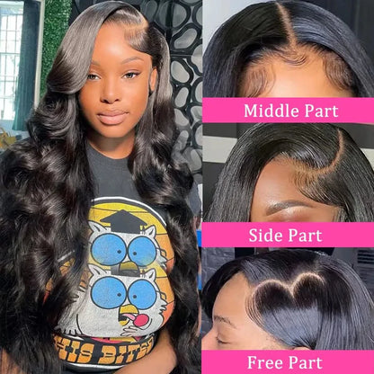 13X6 Body Wave Transparent Lace Front Wigs 13x4  HD Lace Frontal Wig 4x4 Lace Closure Wigs Human Hair Wigs For Women 180%