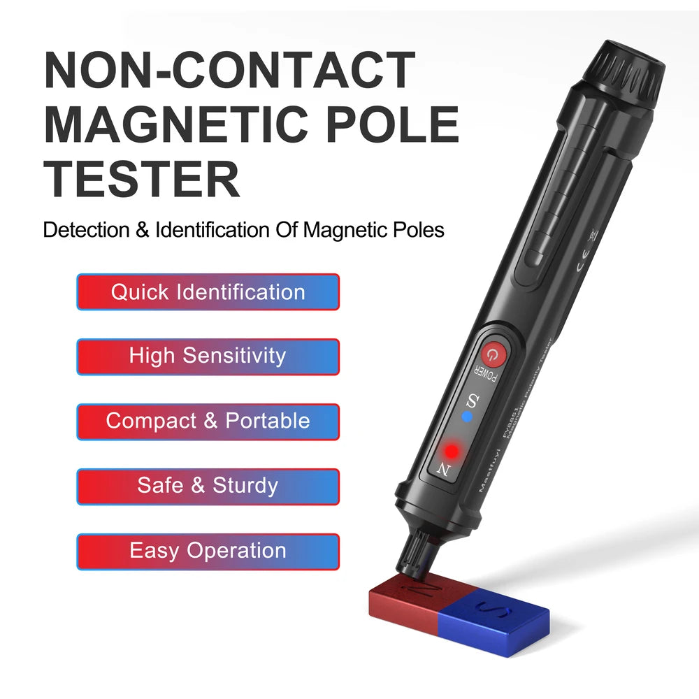 MASTFUYI Handheld Magnetic Pole Pen Polarity Tester N/S Pole Identify Tool North & South Magnetic Pole Detector