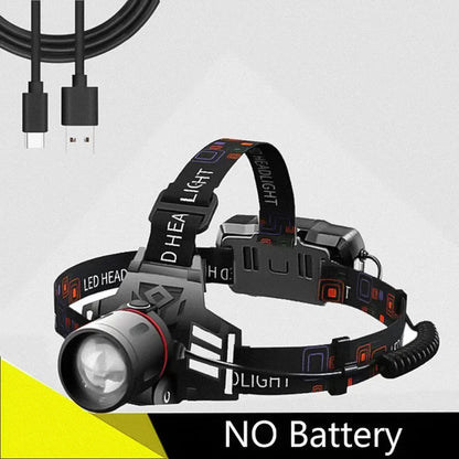 Newest Red Light LED Headlamp 3-Mode Zoomable Headlight 18650 Battery Head Torch Fishing Light Camping Hunting Flashlight