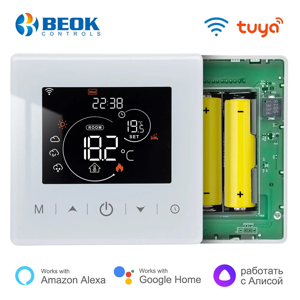 Beok Wifi Heating Battery Thermostat Smart Life Gas Boiler Thermoregulator Smart Home with Alexa Google Home