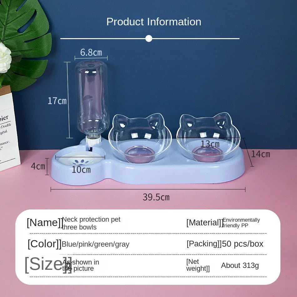 Pet SuppliesElevated Bowls for Cats and DogsDurable Double Cat and Dog Bowl FeedersElevated Cat Feeding and Drinking Supplies