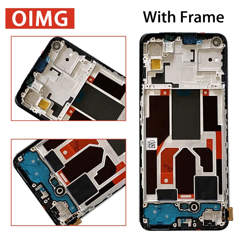 6.43" New AMOLED For Oppo Find X3 Lite LCD Display Screen Frame+Touch Panel Digitizer For Find X3Lite Display CPH2145 Frame