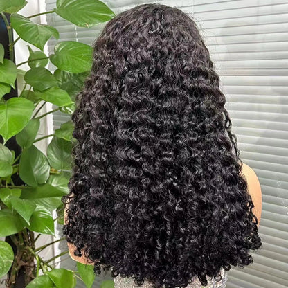 10-20 Inch 13x4 Lace Frontal Hair Wigs Curly Brazilian Remy Human Hair Wigs Natural Bouncy 300% Density Hair Wig for Black Women