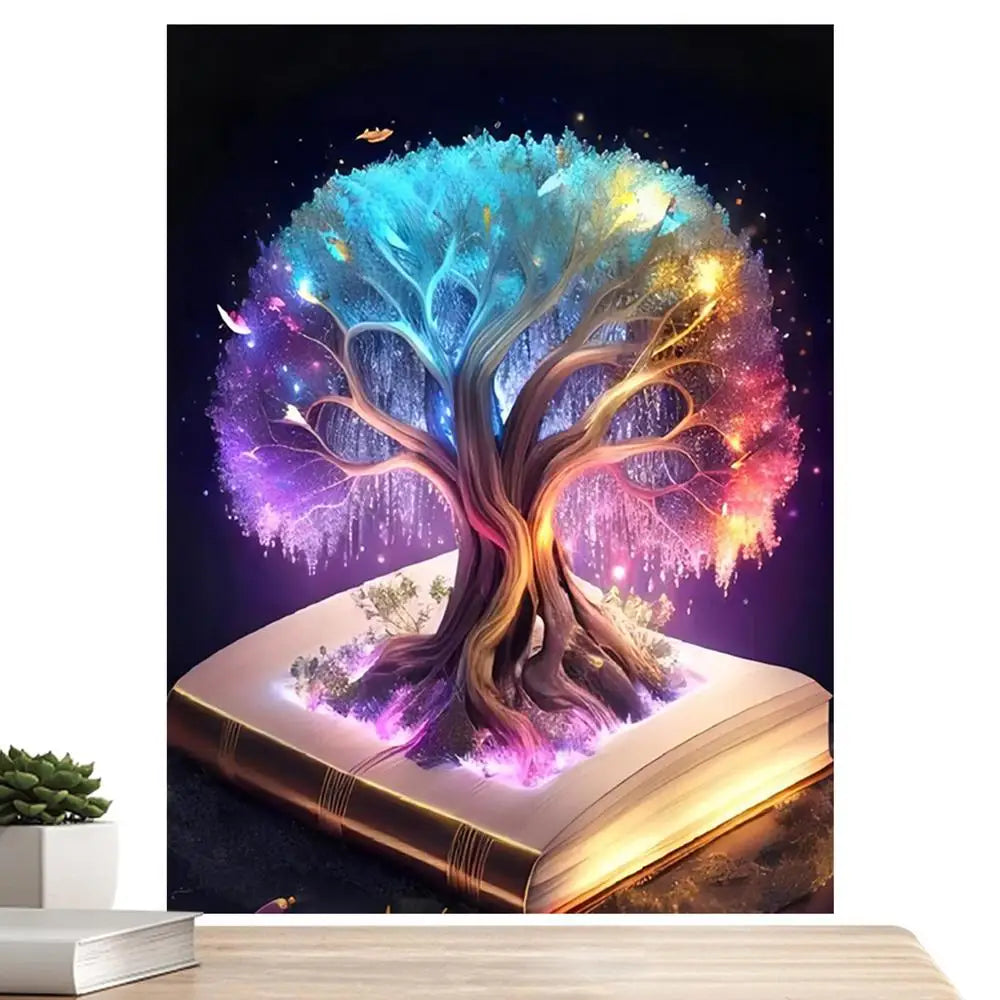 Crystal Rhinestone Painting Rhinestone Craft Art Kit Tree Painting Crystal Rhinestone Painting Kits for Wall Garden Home Living