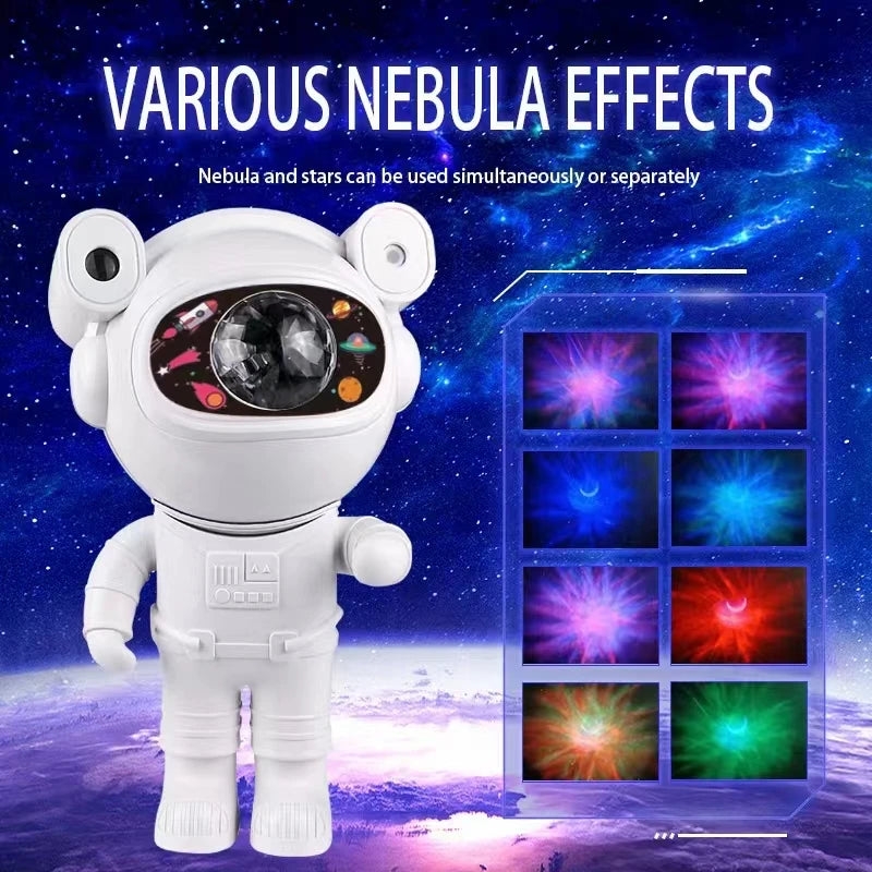 Bluetooth Astronaut Star Light Projector LED Bedroom Ambiance Night Light Aurora Moon Nebula Galaxy Lighting for Kids