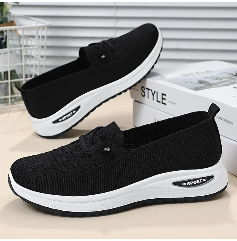 2024 Women's Casual Shoes Fashion Breathable Walking Flat Bottom Sports Shoes Women's Fitness Large Pink Women's Shoes 36-43