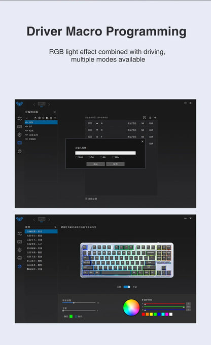 AULA F87 Mechanical Keyboard 2.4G/USB/Bluetooth 3 Mode Wireless Gaming Keyboard 87 Keys Hotswap RGB Gasket Keyboard