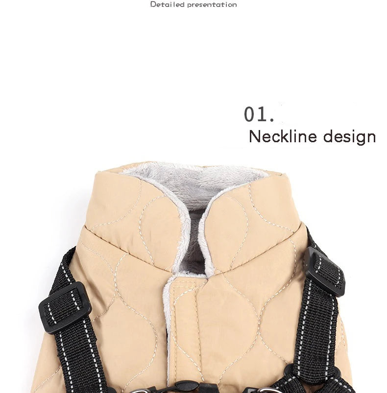 Warm Dog Clothes for Small Dog Windproof Winter Pet Dog Coat Jacket Padded Clothes Puppy Outfit Vest Yorkie Chihuahua Harnes