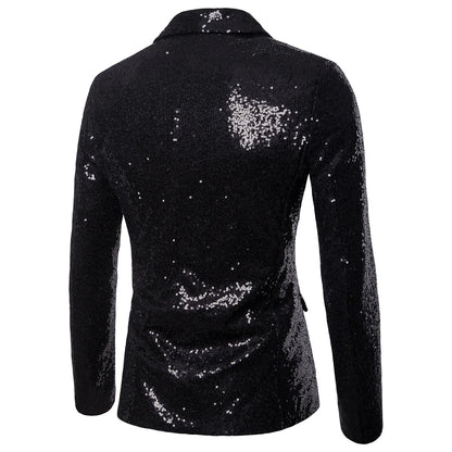 Men's Suit Jacket Little Round Sequins Sparkling Men's Blazer Wedding Dinner Band Stage Street Performance Nightclub Men's Suit