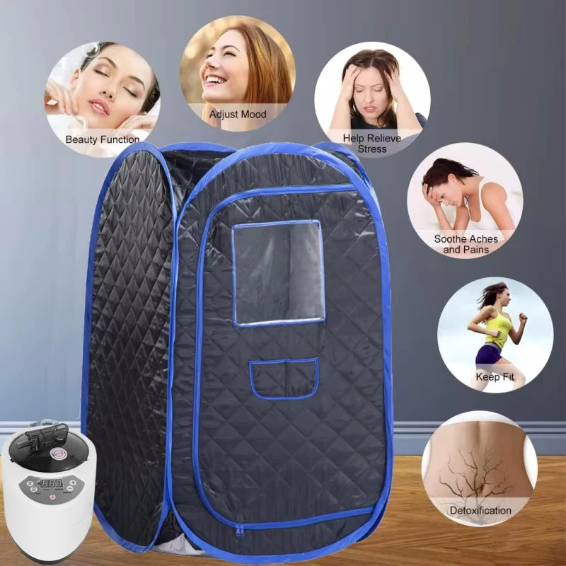 Portable Steam Sauna Full Body Personal Home Spa Foldable Saunas Tent with 3L & 1000W Steam Generator