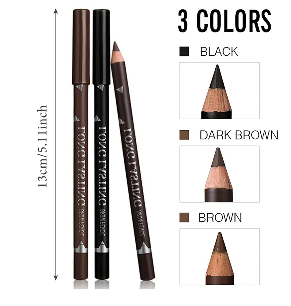 6pcs Eyebrow Eyeliner Pencils Makeup Pen Black Waterproof Eye Brow Pencil Long-lasting Nice Color Eye Brow Gel Pen Makeup Tools