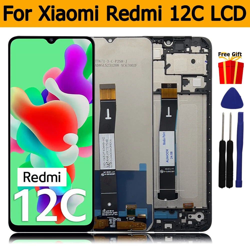 6.71" For Xiaomi Redmi 12C LCD Display Touch Screen Digitizer Assembly for Redmi 12C 22120RN86G 2212ARNC4L LCD Replacement Parts