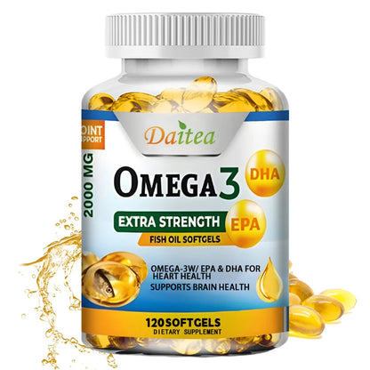 Omega 3 Fish Oil Capsules Support Brain & Nervous System Health, Cardiovascular & Skin Health, Antioxidant & Anti-Inflammation