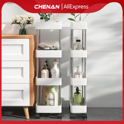 Mobile Storage Shelf Interspace Gap Shelf Kitchen Storage Shelf Bathroom Storage Rack Fridge Side Seam Finishing Rack