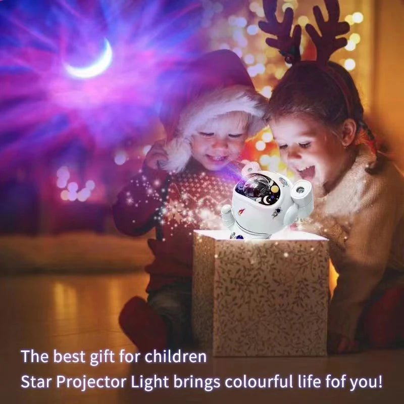 Bluetooth Astronaut Star Light Projector LED Bedroom Ambiance Night Light Aurora Moon Nebula Galaxy Lighting for Kids