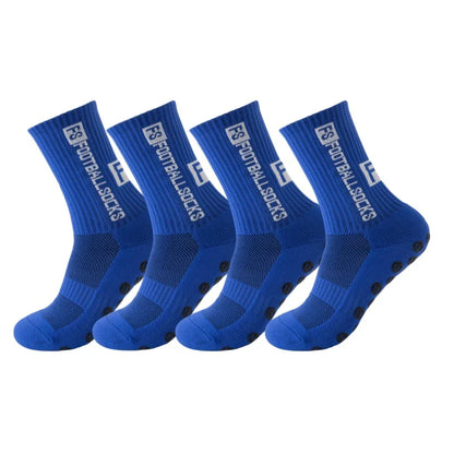 4Pairs/Lot FS Football Socks New Style Round Silicone Suction Cup Grip Anti Slip Soccer Socks Sports Men Baseball Rugby Socks