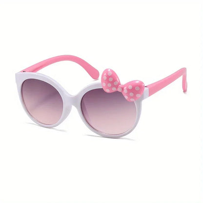 Cute Cartoon Bowknot Sunglasses, Girls Kids Children Sunshade Glasses For Climbing Outdoor Sports