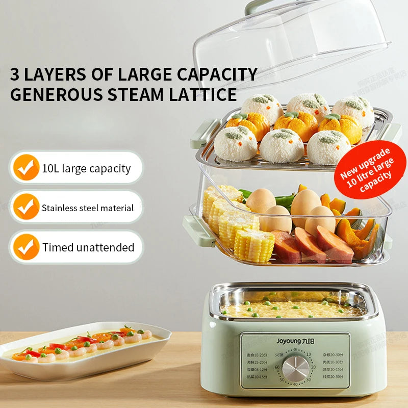 Joyoung electric steamer multifunctional household capacity multi-layer steamer box steamer breakfast machine