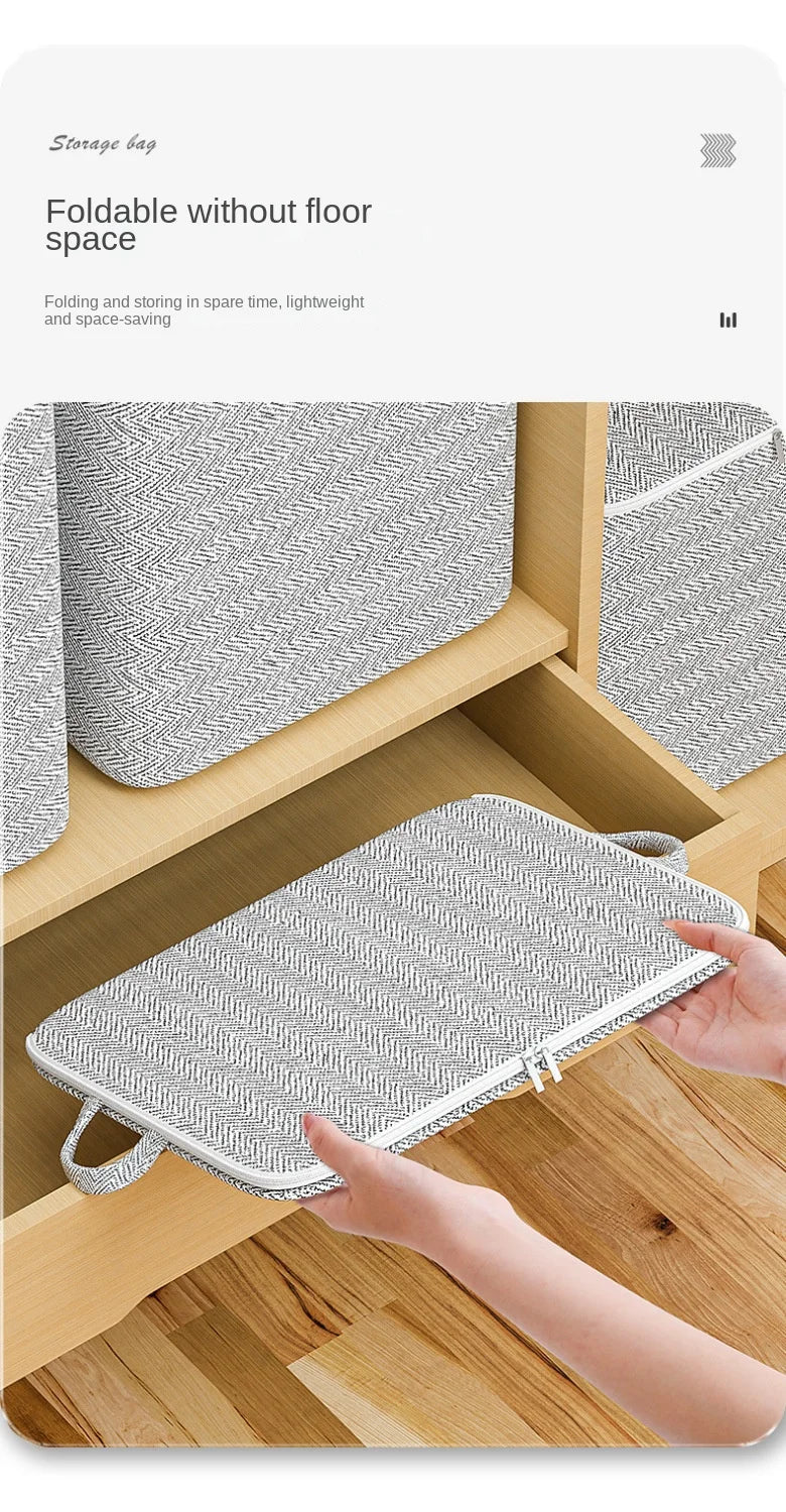 1pc Household Large Capacity Storage Bag Non-woven Material, Closet Wardrobe Organizer Can Be Used For Quilt Clothing, Toys