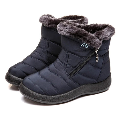 Women's Boots Women's Ankle Boots With Fur Winter Shoes Women Low Heels Winter Boots Snow Waterproof Botas Mujer Winter Footwear