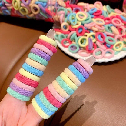 Women Girls Colorful Nylon Elastic Hair Bands Ponytail Hold Small Hair Tie Rubber Bands Scrunchie Fashion Kids Hair Accessories