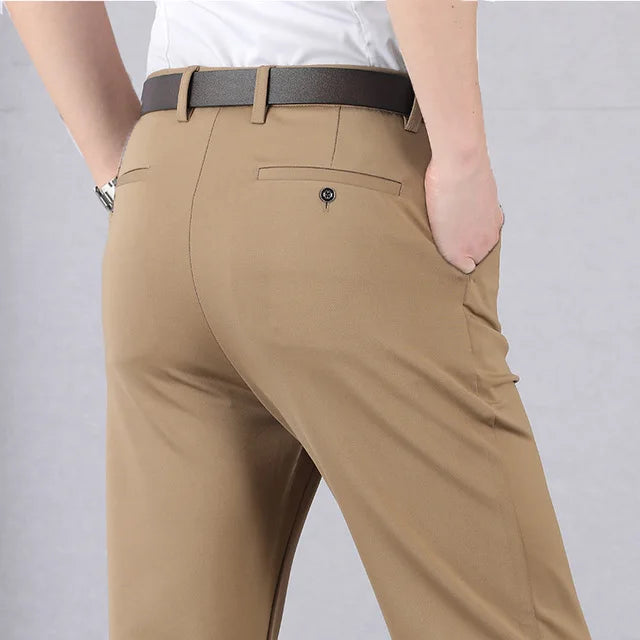 High Stretch Men's Classic Pants Spring Summer Casual Pants High Waist Trousers Business Casual Pants Dropshipping