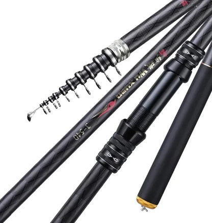 2.7M 3.6M 4.5M 5.4M 6.3M 7.2M Carbon Telescopic Rock Fishing Rod Ultra Light Rod Lure Carp Travel Ocean Spinning Fishing Rod