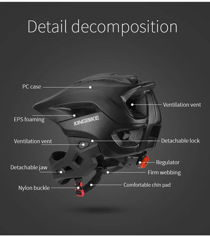 BATFOX bicycle helmet for children Full Face Motocross helmet MTB Detachable Mountain Bike Helmet child Moto cross helmet