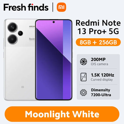 [Global Version] New Xiaomi Redmi Note 13 Pro Plus 5G Smartphone 120W HyperCharge MediaTek Dimensity 7200-Ultra 200MP OIS Camera