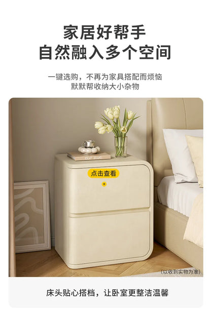 Bedroom Bedside Table Light Luxury Small Solid Wood Bedside Table Simple Modern Home Bedroom Storage Cabinet Large Capacity