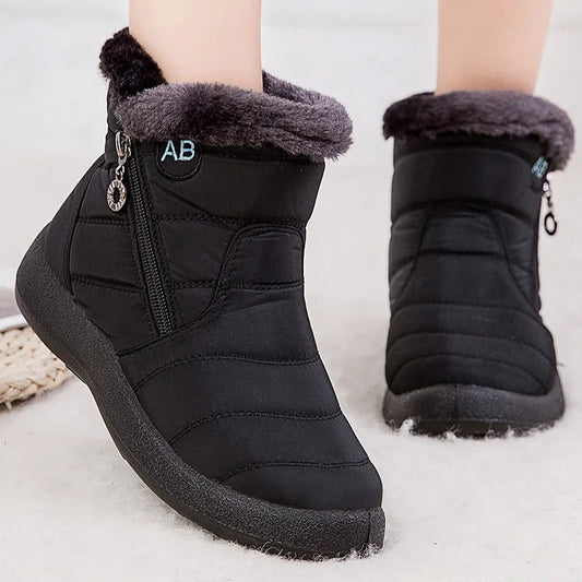 Women's Boots Women's Ankle Boots With Fur Winter Shoes Women Low Heels Winter Boots Snow Waterproof Botas Mujer Winter Footwear