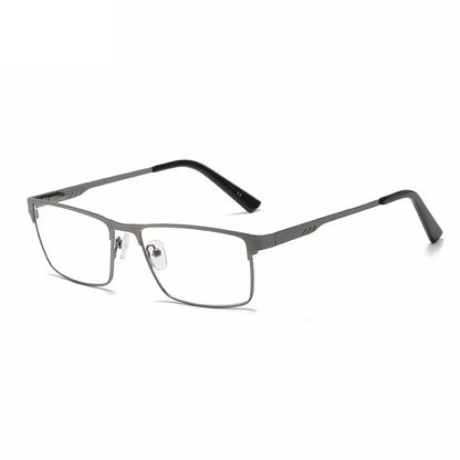 Leg Elderly Presbyopia Glasses Men Square Metal Large Frame Reading Spring Blue Light Blocking Eye Protection Eyeglasses