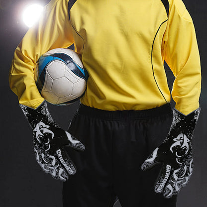 Soccer Goalie Gloves Youth Adults, 4+3mm Super Grip High Performance Goalkeeper Gloves, Breathable Soccer Gloves