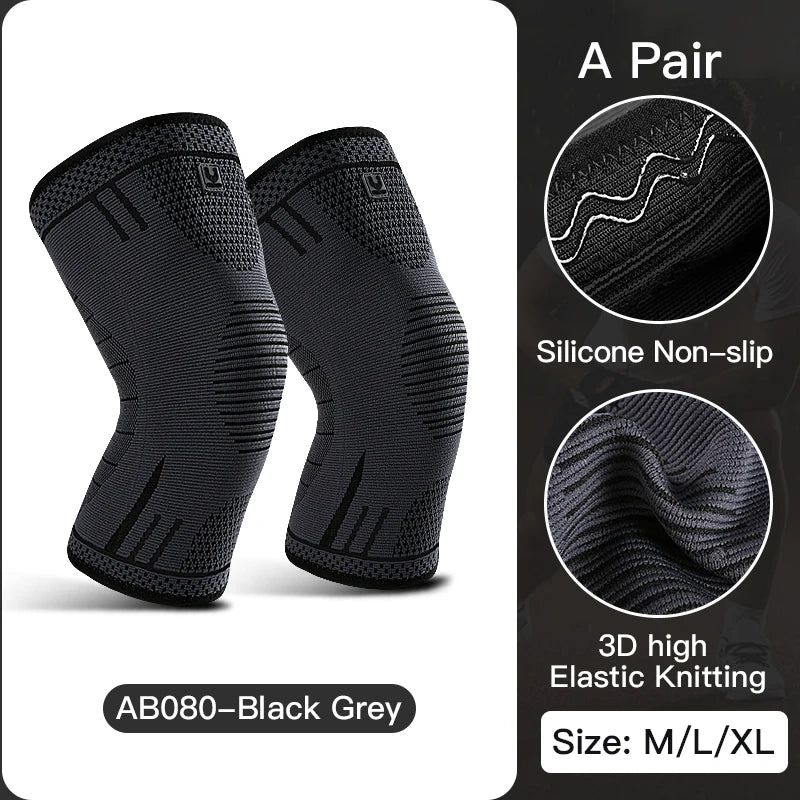 1 Pcs Compression Knee Support Sleeve Elastic Breathable Knee Pads Brace Springs Gym Sports Protector Basketball Volleyball Run