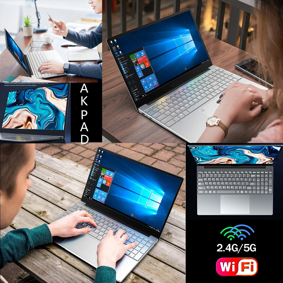 Notebook 15.6 inch Laptop Windows 11 10 Pro 1920*1080 Cheap Portable Intel Laptop D4 16G RAM 128GB/256GB/512GB/1TB SSD HDMI Port