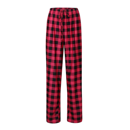 Women Christmas Pajama pants Autumn Winter Plaid Printed Pants Fashion Casual Wide Leg Pants Clothing Streetwear