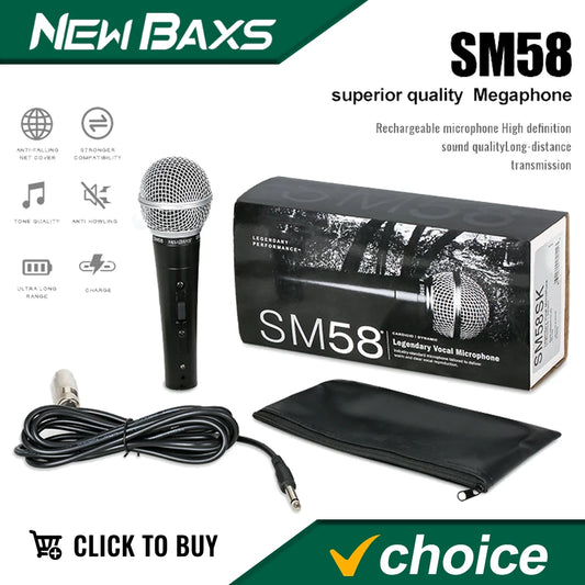 Metal SM58S cardioid Dynamic Microphone For Stage Singing Professional Wired Microphone For Shure Karaoke BBOX Recording Vocal