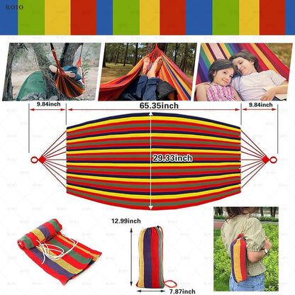 Camping Hammock Thickened Durable Fabric Canvas Single Hammocks Travel Swing Chair Hanging Bed Double Outdoor Hammock with Bag