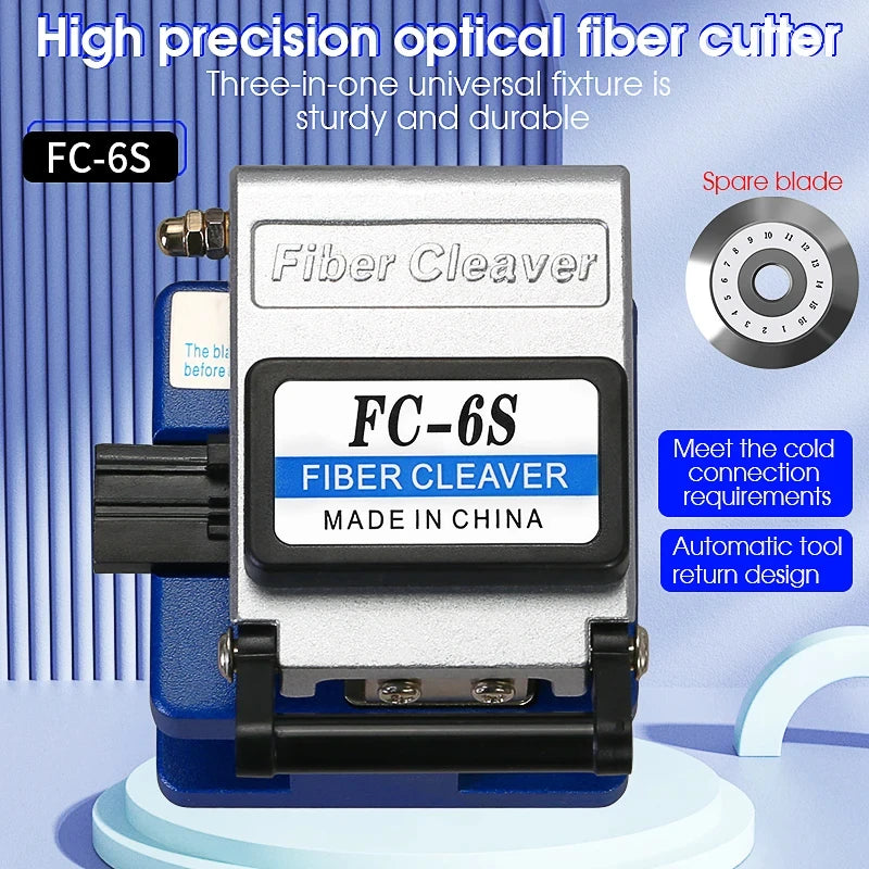 FC-6S Fiber Cleaver FTTH Fiber Optic Cable Cutter Knife Optical Fiber Cold Connection cutting Tool 16 Surface Blade