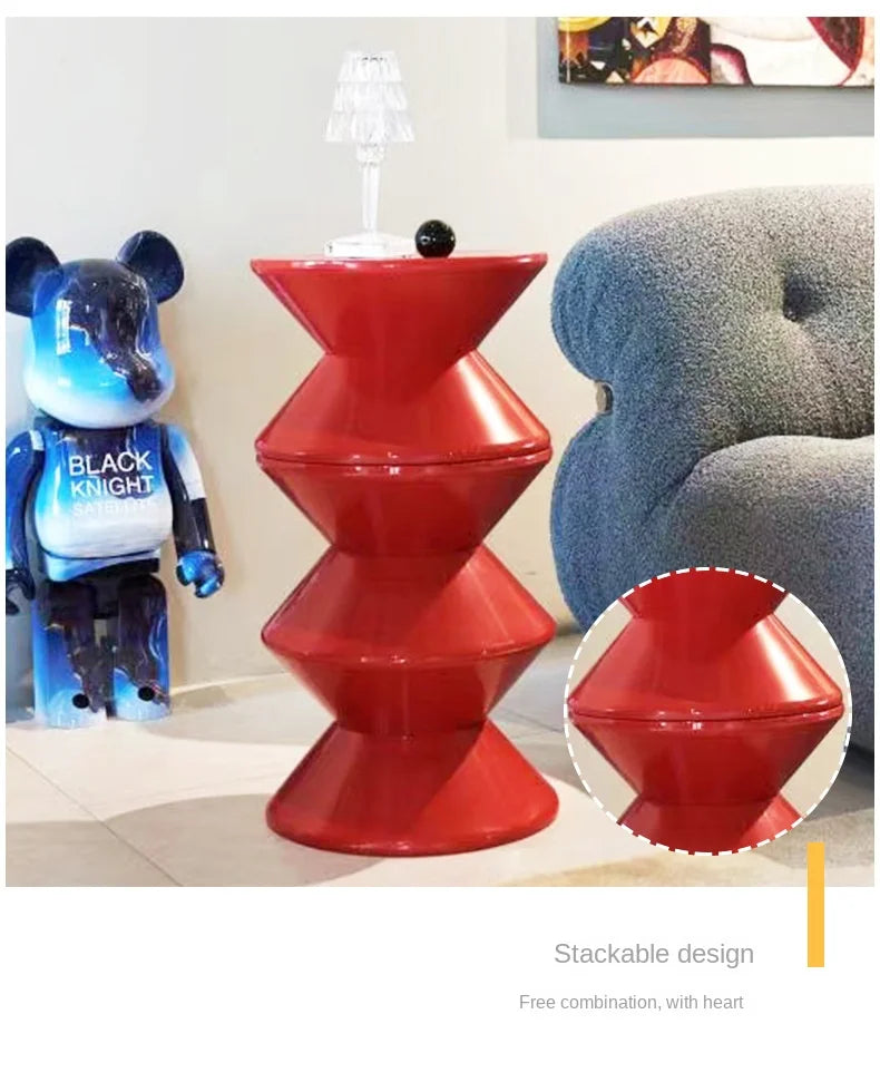 X&D Nordic High Quality PP Material Stackable Easy To Store Low Stool Children's Round Stool Small House Stool Hourglass Stools