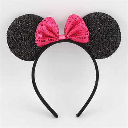 Favors Mom Lovely Ears Kids Mickey Headbands Hair Boys Party Sequin Baby Birthday Knot Accessories Minnie Hairbands Bows Girls