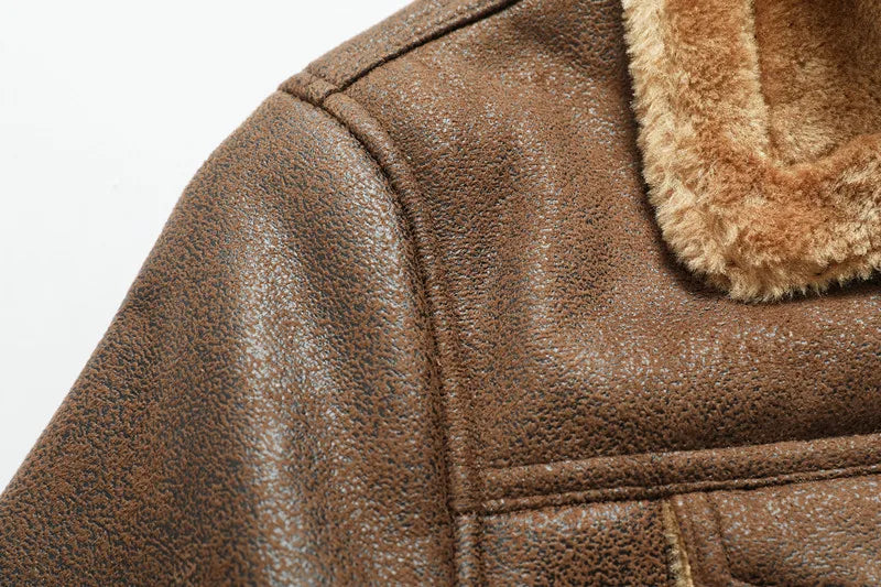 Winter Men Suede Leather Coat High-quality Male Thicken Warm Jacket Youth Fashion Casual Coat Men Clothing Mens Leather Jacket