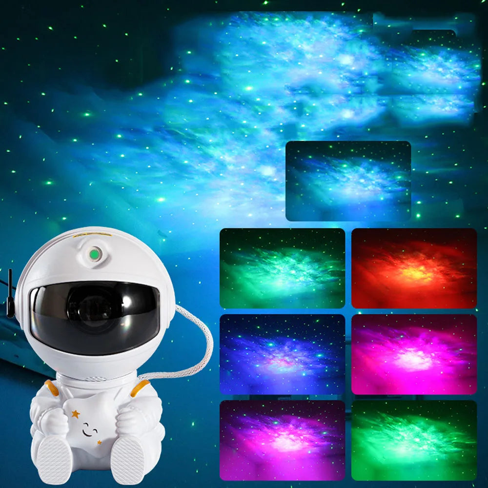 2022 Remote Control Atmosphere Light Robot 360° Rotating Night Light Stepless Dimming Projector Night Lamp Net Red Selfie Light