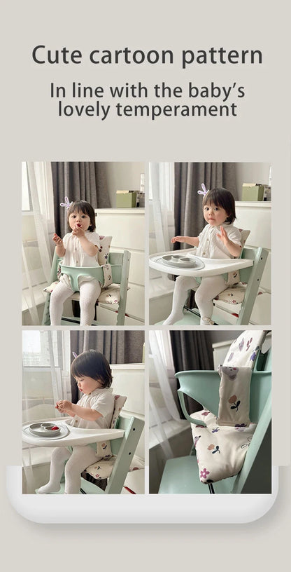 Cartoon Baby High Chair Cushion Bear Tiger Baby Back Cushion Chair Cushion Dining Chair Accessories Eating Cushion